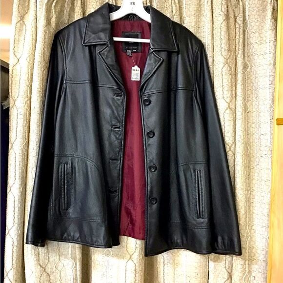 Colebrook&co ladies black leather jacket - Picture 1 of 4